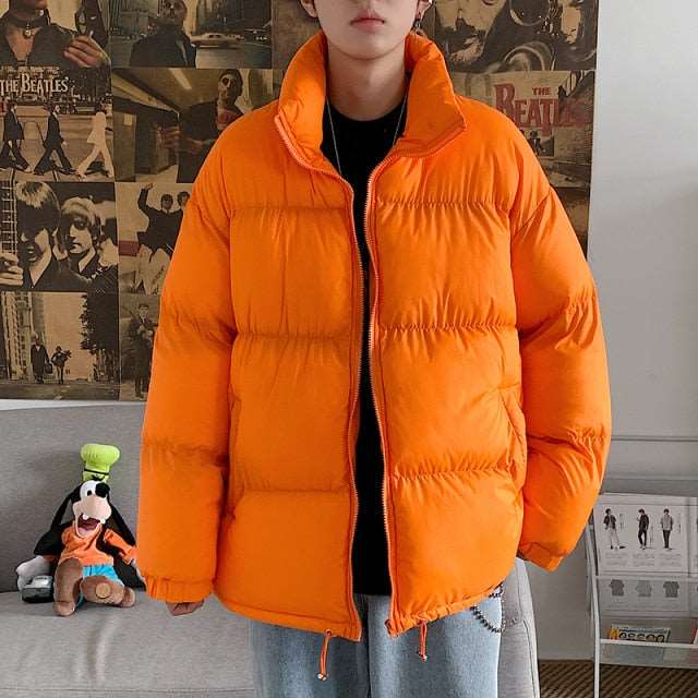 2021 Winter Coat Men's Warm Parkas Streetwear Cotton Coats Slim Male Jackets Windproof Padded Coat Mens Clothing Dropshipping