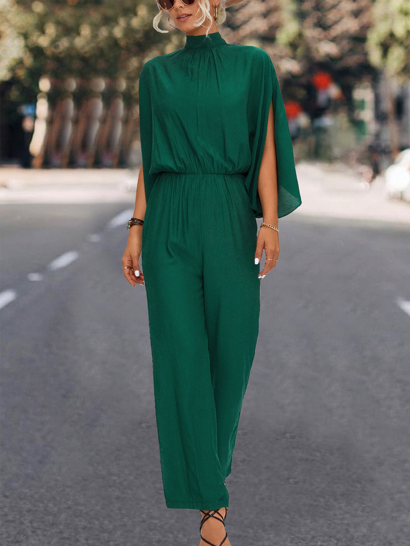 Spring And Summer New Women's Stand Collar Jumpsuit