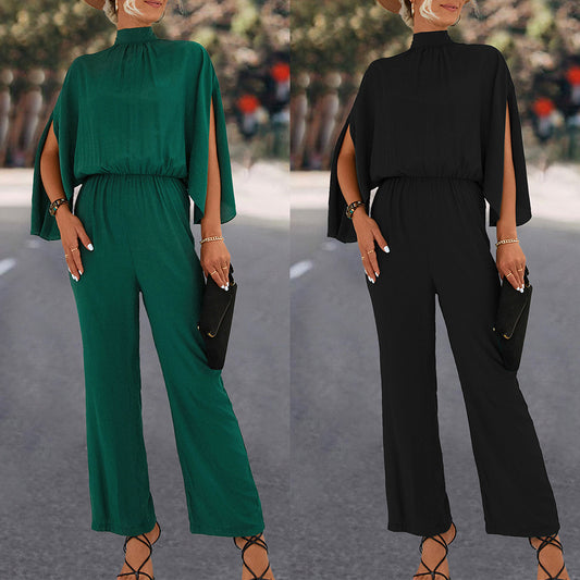 Spring And Summer New Women's Stand Collar Jumpsuit