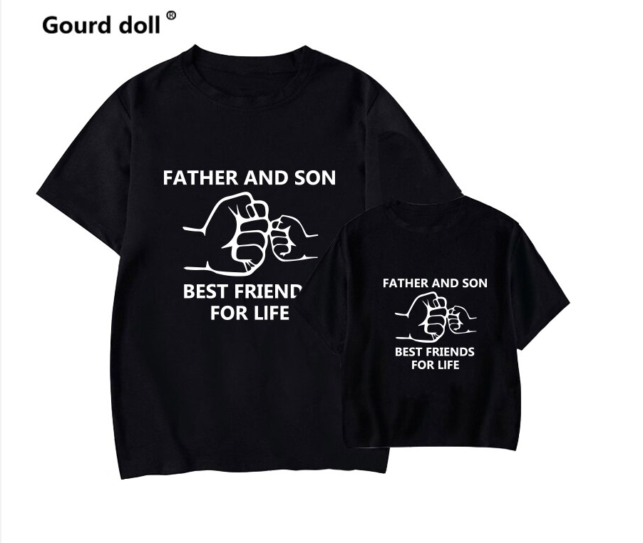 Father and Son Family Matching Casual T-Shirt..