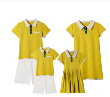 Holiday Fashion Couple Costume Family Matching Outfits Mother And Girl T Shirt Dress Company Staff Team Outdoor Activity Clothes