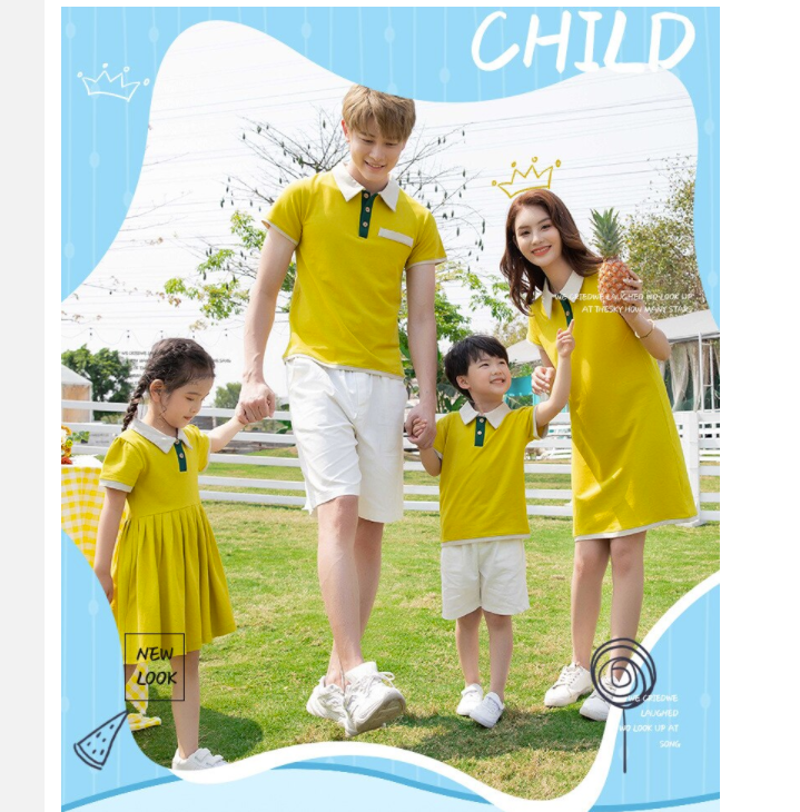 Holiday Fashion Couple Costume Family Matching Outfits Mother And Girl T Shirt Dress Company Staff Team Outdoor Activity Clothes