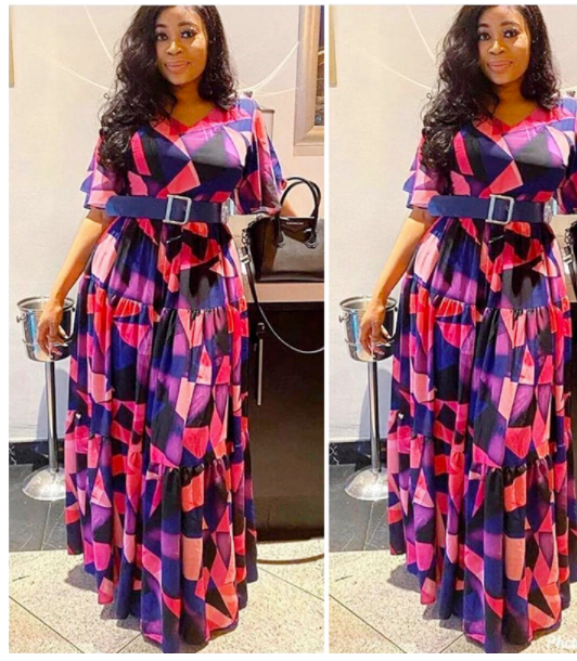 Elegant African Print Boho Long Dresses and Short Sleeve Chiffon Robe Party Gowns Lady Outfits