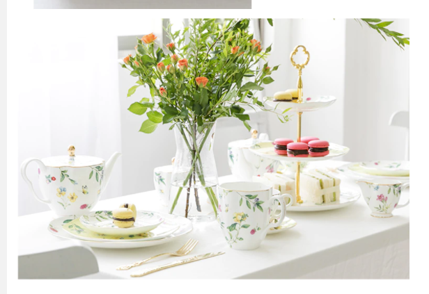 EECAMAIL British Afternoon Tea Bone China Coffee Cup Exquisite Luxury Set Ceramic tea Set Limited Dessert plate