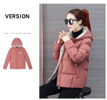 Trending Products Cotton clothes Women winter jacket Large size Short coat Hooded Down cotton Warm Outwear Free shipping 1912