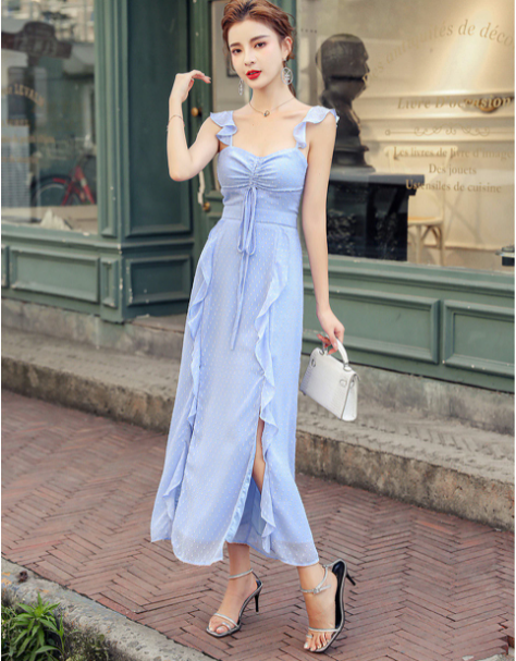 British Style Chiffon Elegant Dress for Women