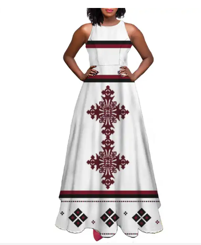 Ethiopian Country Dress Custom made Women Summer Dress Plus Size Maxi Dress