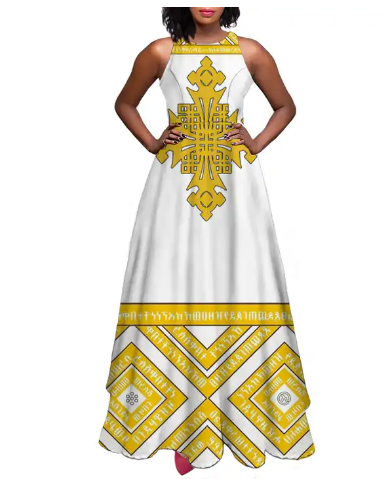 Ethiopian Country Dress Custom made Women Summer Dress Plus Size Maxi Dress