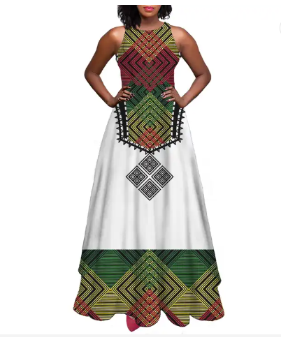 Ethiopian Country Dress Custom made Women Summer Dress Plus Size Maxi Dress