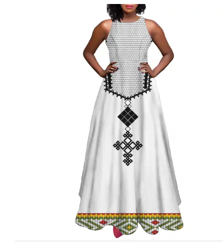 Ethiopian Country Dress Custom made Women Summer Dress Plus Size Maxi Dress