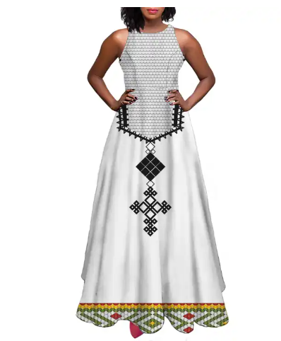 Ethiopian Country Dress Custom made Women Summer Dress Plus Size Maxi Dress