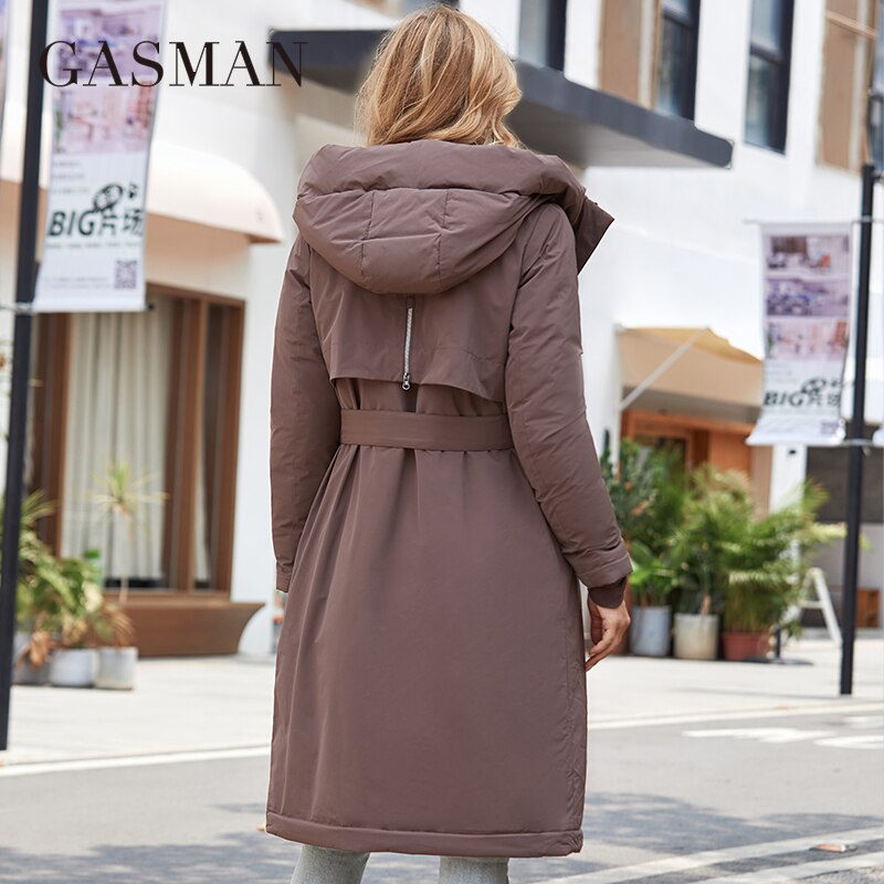 Women's Winter Down Jacket Warm Long Classic zipper  Hooded Coat