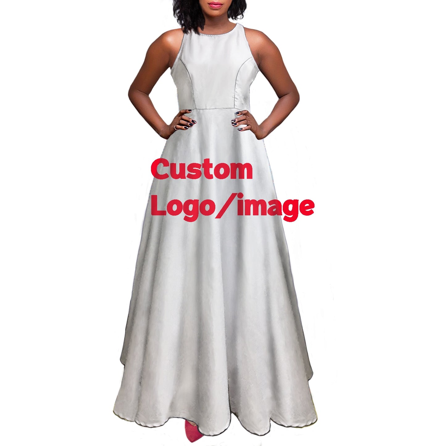 Women's Long Dress Ethiopian Fashion Ethnic Print Retro Design High Quality Sleeveless Dress- Customised