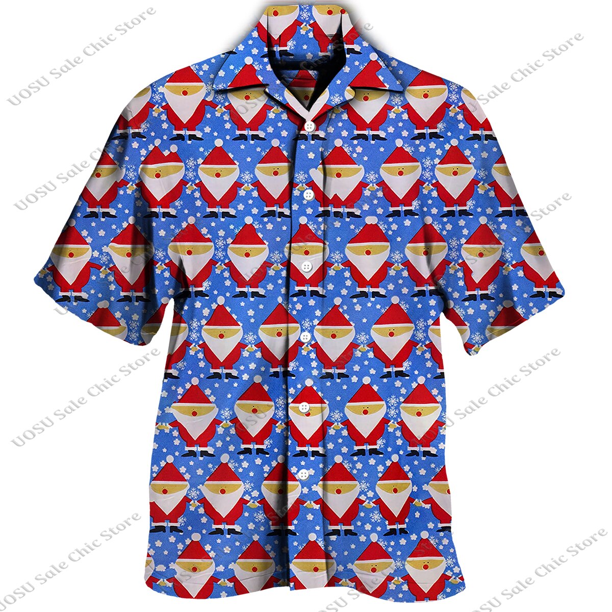 Men Fashion Festival Style Christmas Santa Claus Printed Shirts for Men