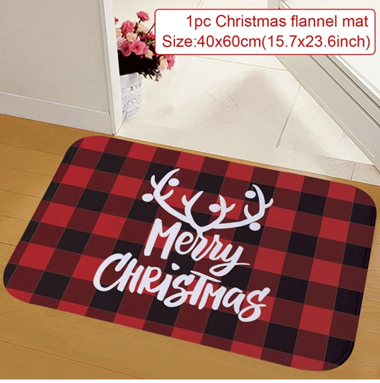 Christmas Doormat Santa Claus Carpet Merry Christmas Decorations For Home