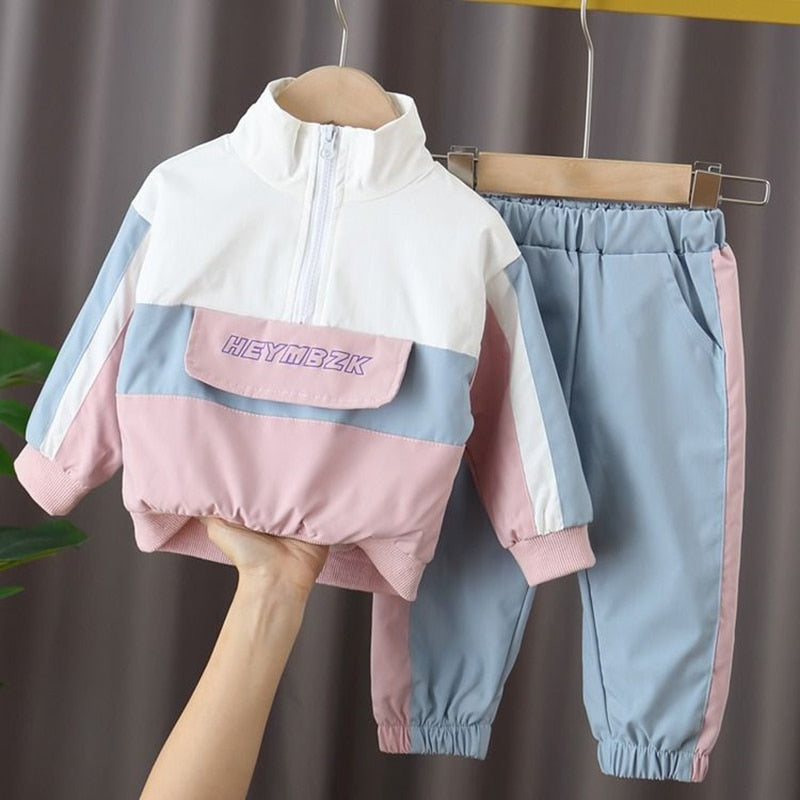 Two pieces Sports Kids Coat & Pants  Children Clothing Outfit  for Girls