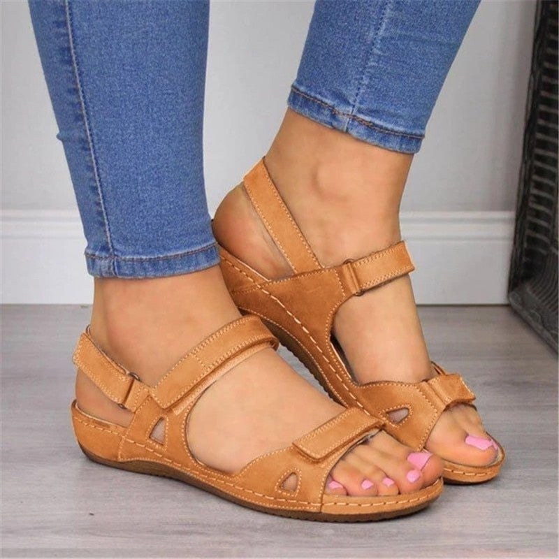 New Women Sandals Soft Stitching Ladies Sandals Comfortable Flat Sandals Open Toe Beach Woman Footwear