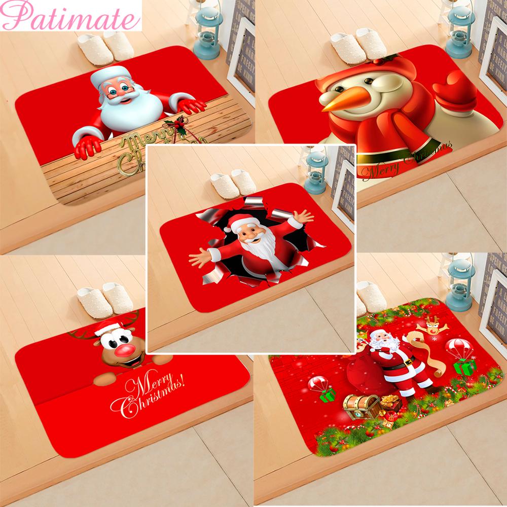 Christmas Doormat Santa Claus Carpet Merry Christmas Decorations For Home