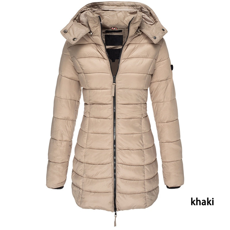 Winter Fashion Hooded Thick Long Warm Elegant Coat for Women