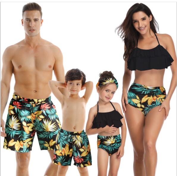 Family Swimsuit  Mom, Father, Son and Daughter Matching Swimwear