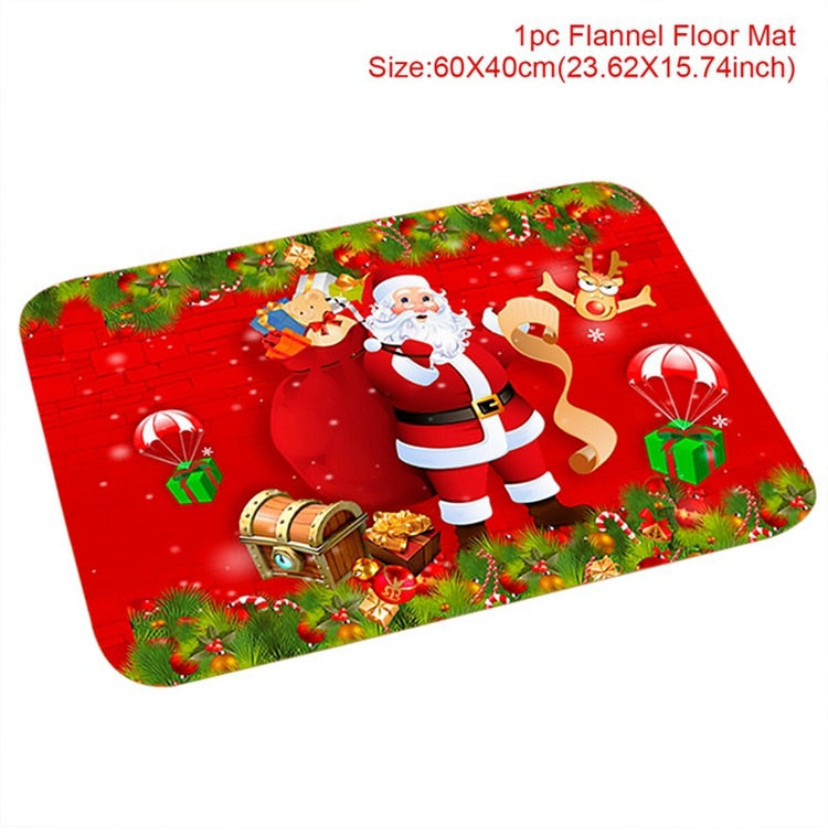 Christmas Doormat Santa Claus Carpet Merry Christmas Decorations For Home