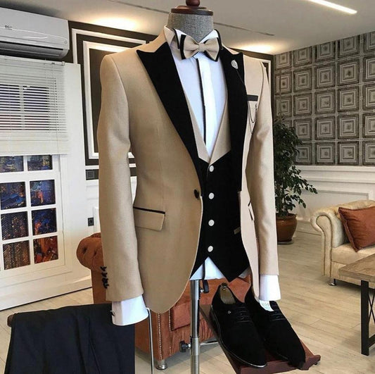 Custom Made 3-Pieces  Blazer Casual Business Gentlemen Groom Suits For Men Wedding Best Man