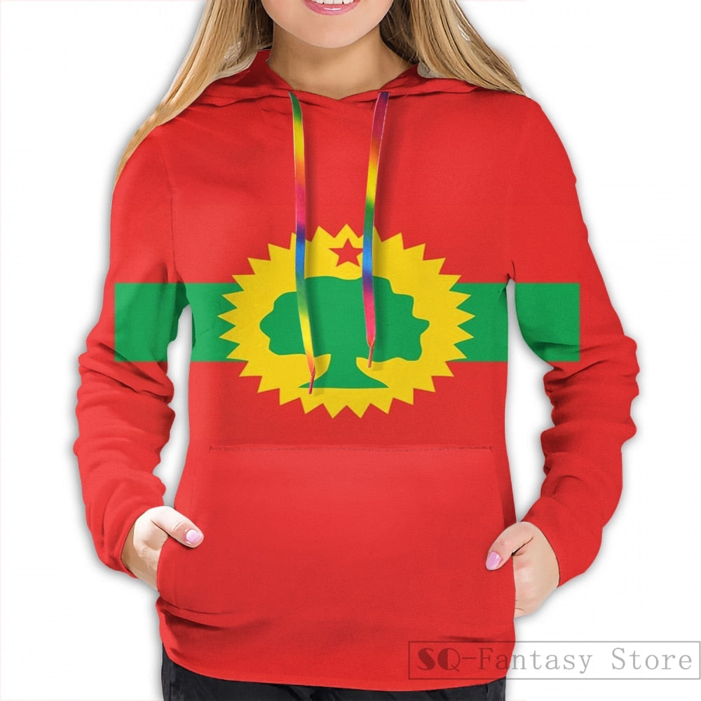 Hoodies Sweatshirt  Oromo Flag printed Casual hoodie Streetwear for men and women