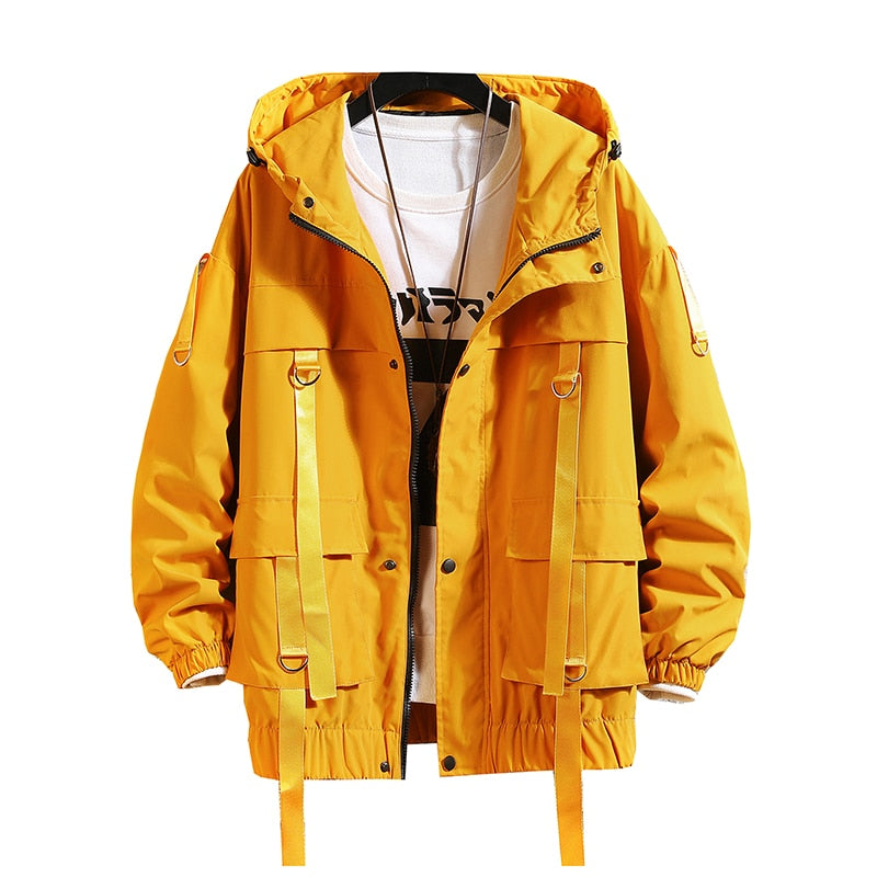 Men's Waterproof Streetwear Hip Hop Windbreaker Overcoat – Casual Loose Jacket