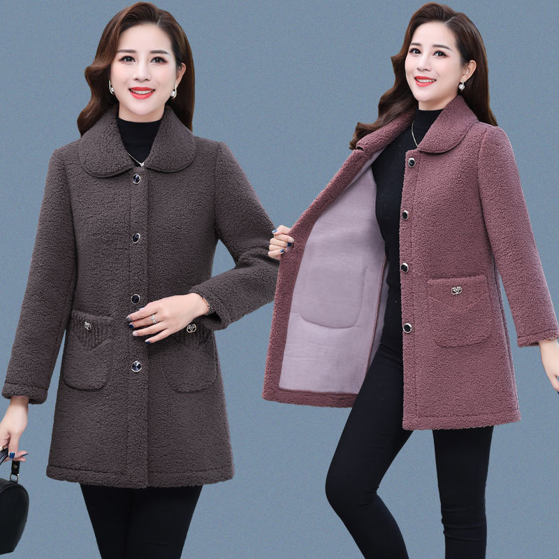 Faux lamb Wool  Autumn Winter Loose Long-sleeve coat / Jacket for Women