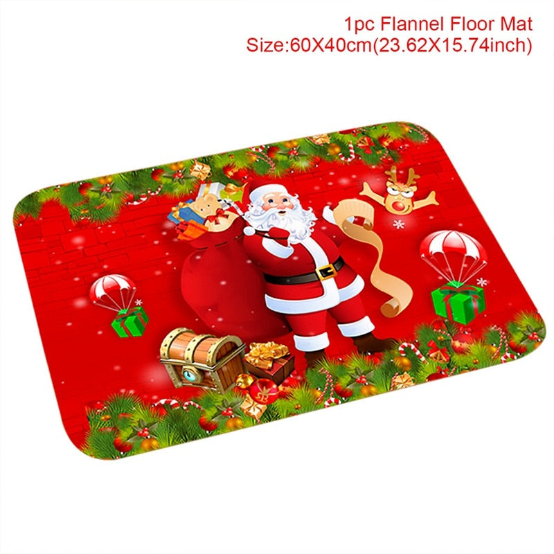 Christmas Door Mat Santa Claus Outdoor Carpet Merry Christmas Decorations