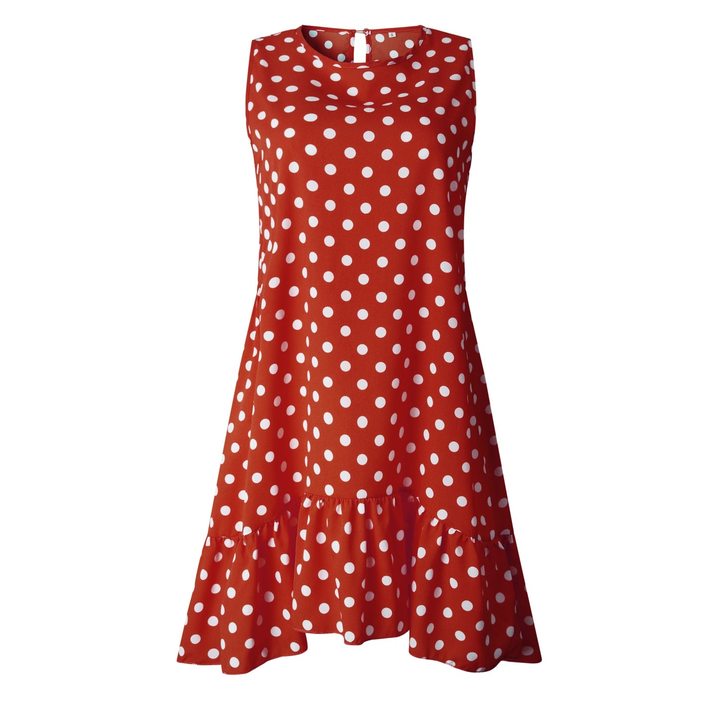 Women Summer Dress Ruffles Polka Dot Sleeveless Mini Dresses Plus Size Casual Loose  Women Clothes