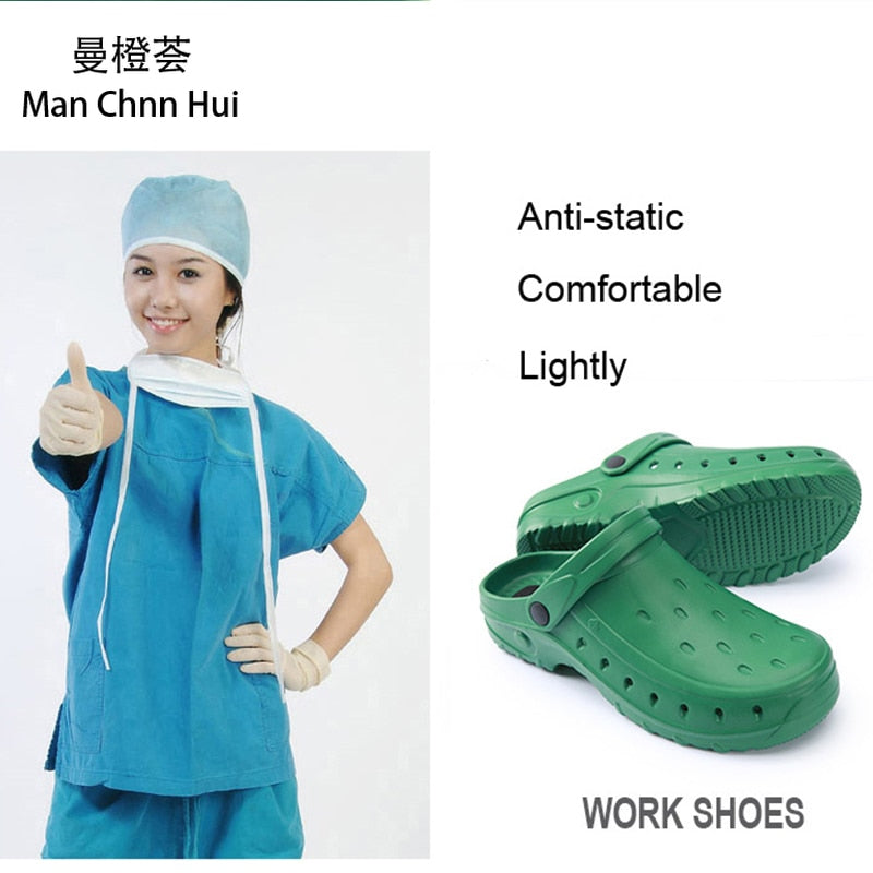 Men summer white Anti-static medical surgical shoes nursing clogs operating room cleaning shoes medical slippers