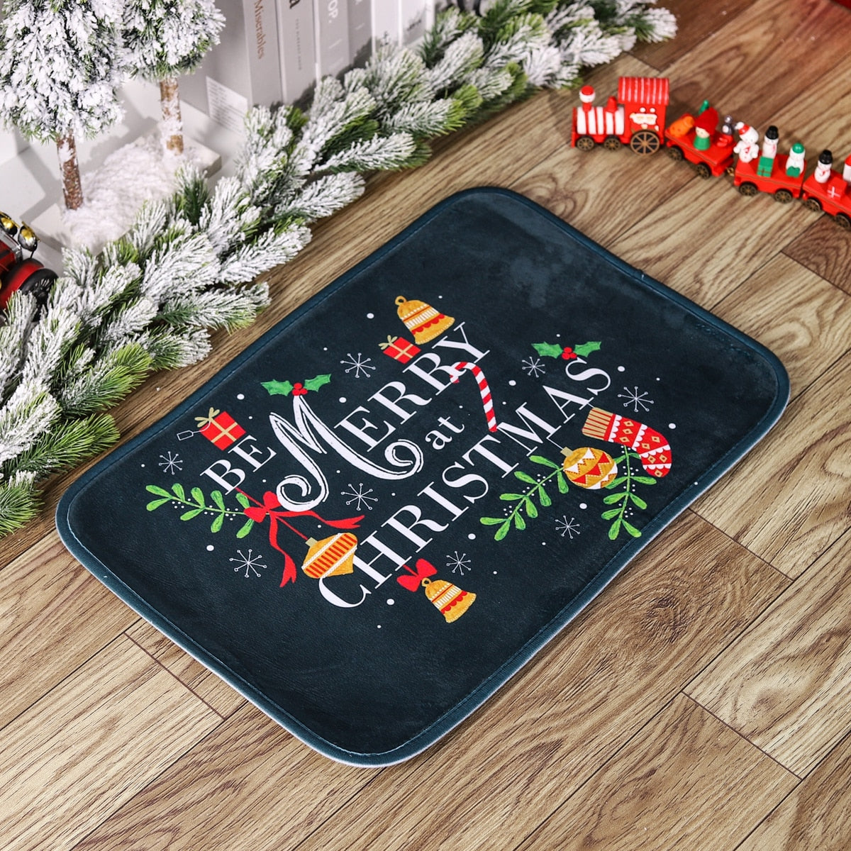 Christmas Door Mat Santa Claus Outdoor Carpet Merry Christmas Decorations