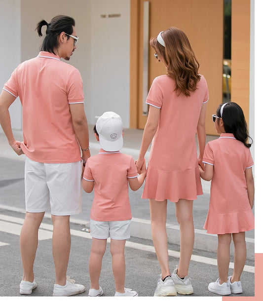 Family Clothing Mother Daughter  Summer Dresses & Father Son T-Shirts Short Pants Matching Outfits