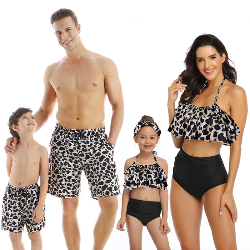 Family Swimsuit  Mom, Father, Son and Daughter Matching Swimwear