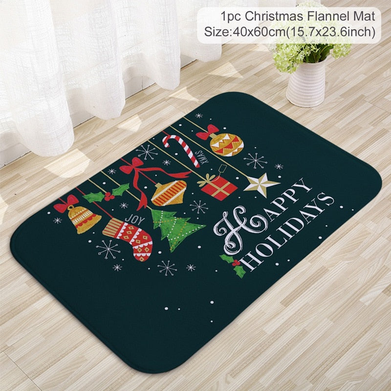 Christmas Doormat Santa Claus Carpet Merry Christmas Decorations For Home