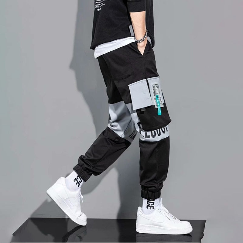 New  Fashion Cargo  Streetwear Joggers  Elastic Waist Pants for Men