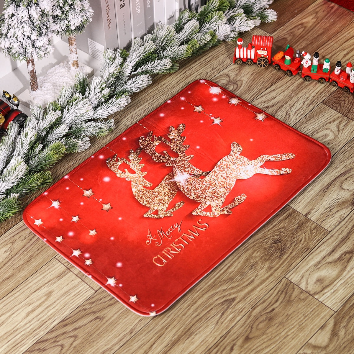 Christmas Door Mat Santa Claus Outdoor Carpet Merry Christmas Decorations