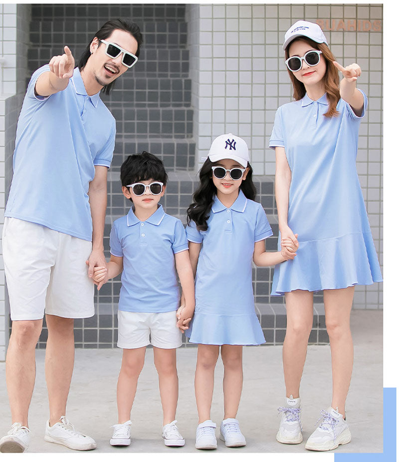 Family Clothing Mother Daughter  Summer Dresses & Father Son T-Shirts Short Pants Matching Outfits