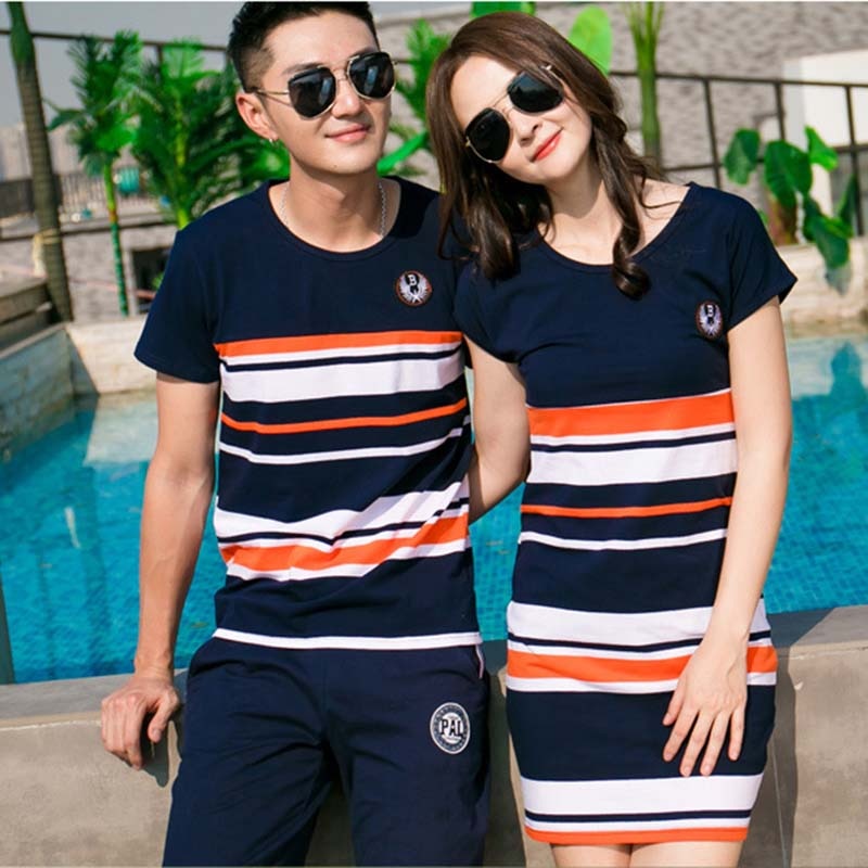 Dad Mom Baby Boys Girls Clothes Summer Father Son Striped T-shirt Shorts Set Mother And Daughter Dresses Family Matching Outfits