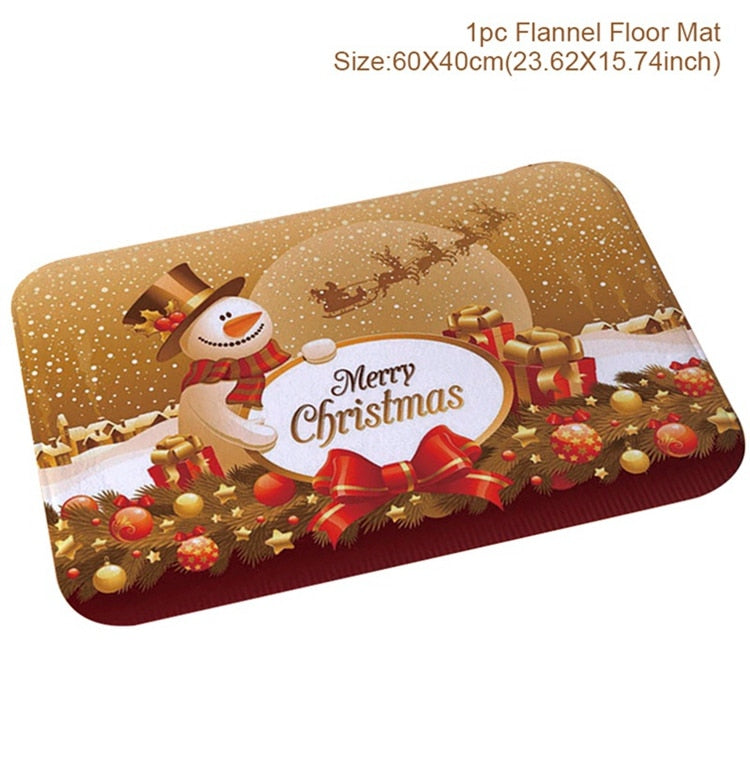 Christmas Doormat Santa Claus Carpet Merry Christmas Decorations For Home