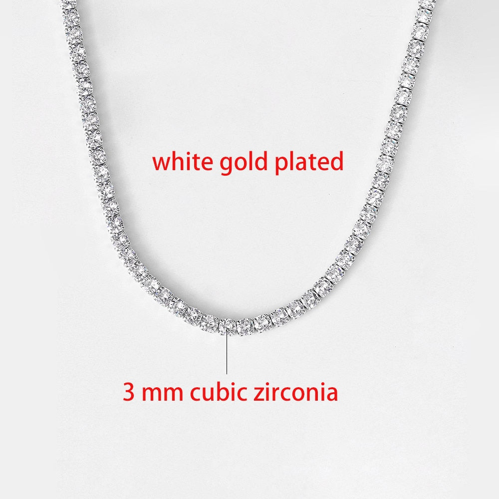 Chain Necklace For Women Luxury  Cubic Zircon Short Iced Out Hip Pop Neck  Jewelry