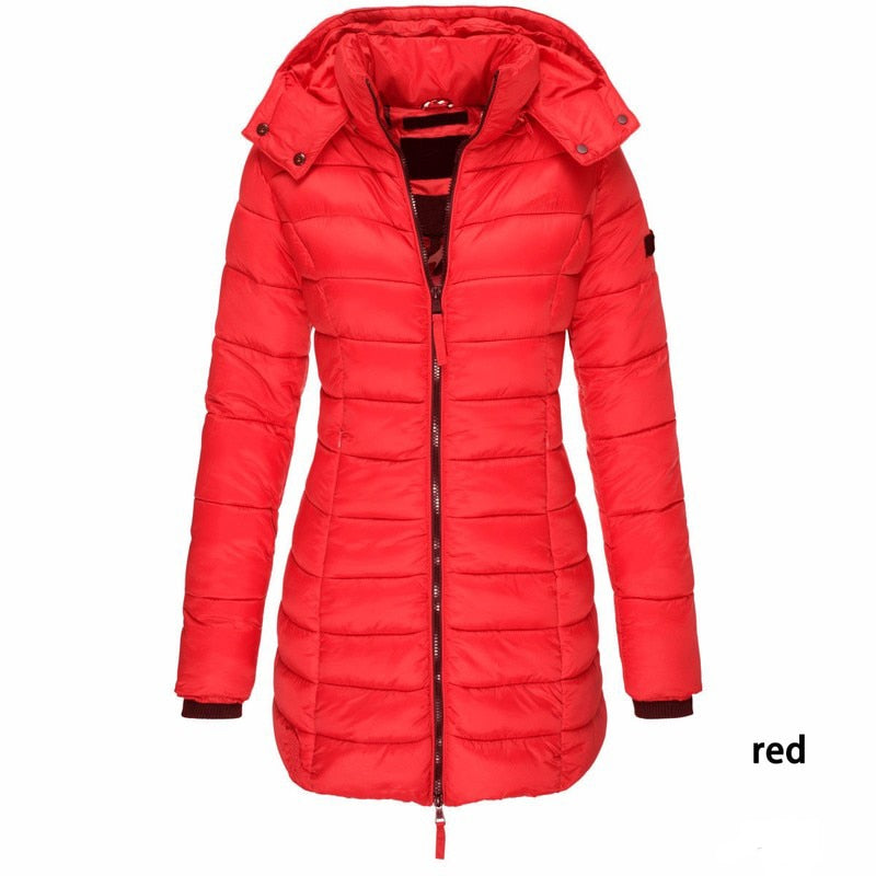 Winter Fashion Hooded Thick Long Warm Elegant Coat for Women