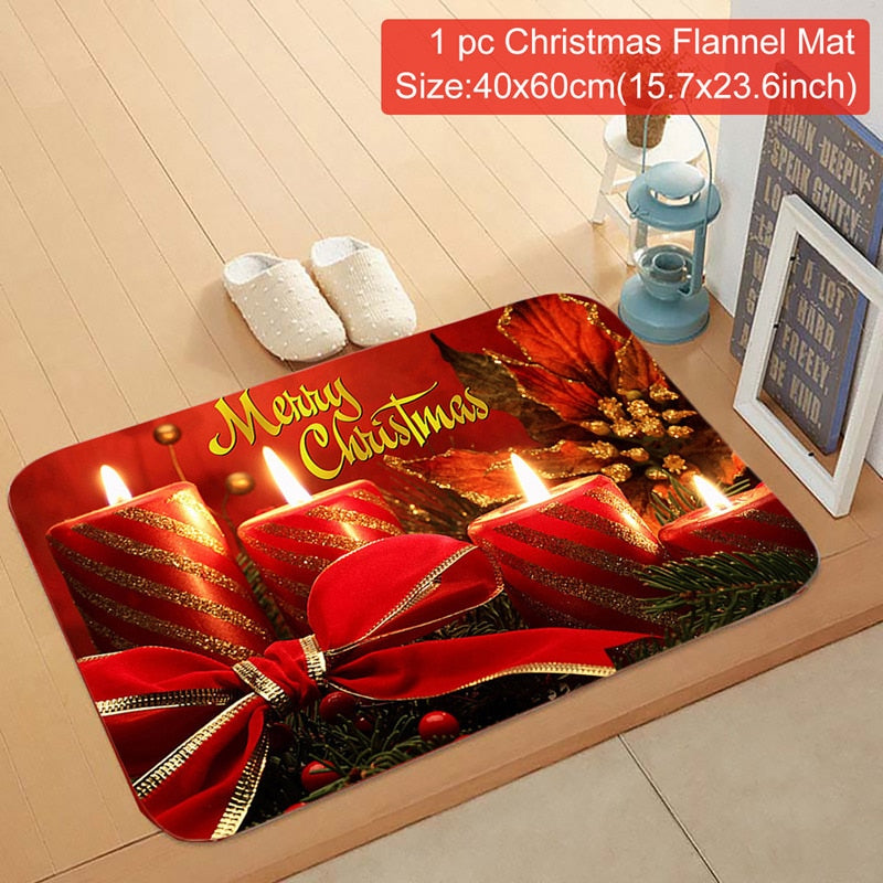 Christmas Door Mat Santa Claus Outdoor Carpet Merry Christmas Decorations