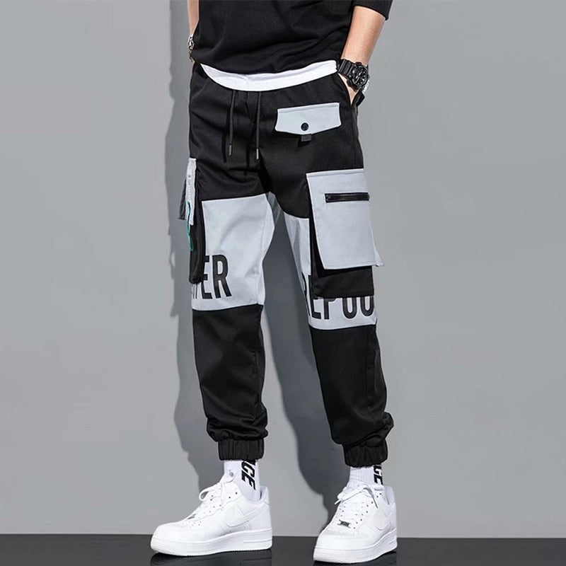 New  Fashion Cargo  Streetwear Joggers  Elastic Waist Pants for Men