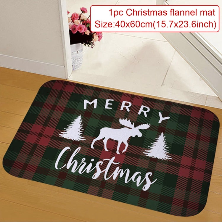 Christmas Door Mat Santa Claus Outdoor Carpet Merry Christmas Decorations