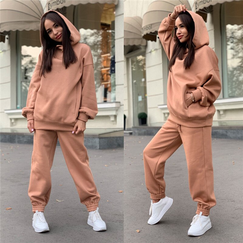 Two Piece Set Tracksuit Women Autumn winter Top hoodies+Pants Sets Female Outfits Jogging Suit Sports Wear Tracksuits Streetwear