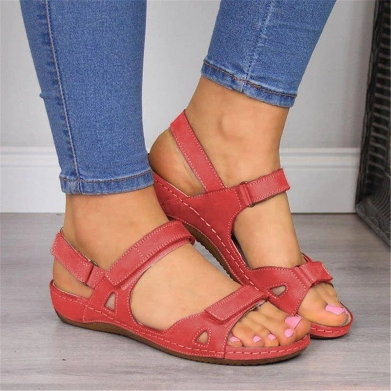 New Women Sandals Soft Stitching Ladies Sandals Comfortable Flat Sandals Open Toe Beach Woman Footwear