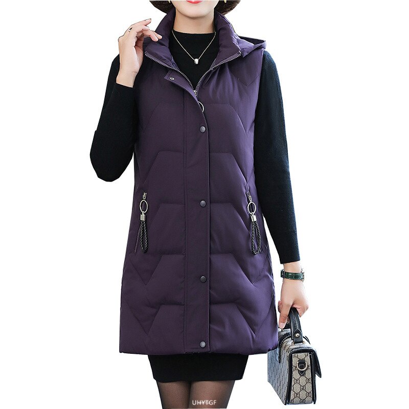 Winter Cotton loose Jacket Parker Hooded Sleeveless Warm jacket for Women