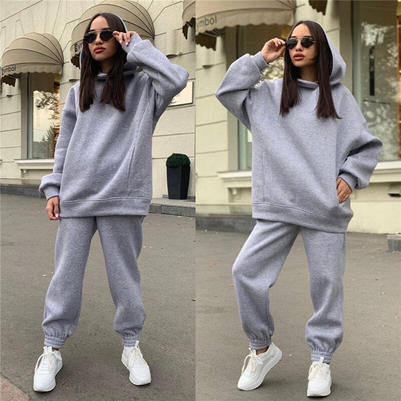 Two Piece Set Tracksuit Women Autumn winter Top hoodies+Pants Sets Female Outfits Jogging Suit Sports Wear Tracksuits Streetwear